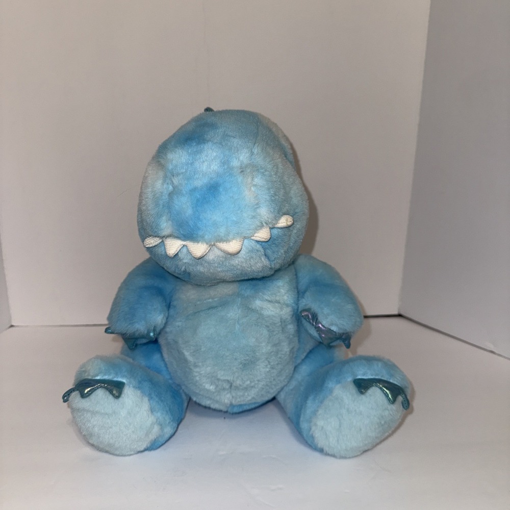 FAO Schwarz Glow Brights Blue Dinosaur Plush 12" Lights Sounds Tested‎ 0086